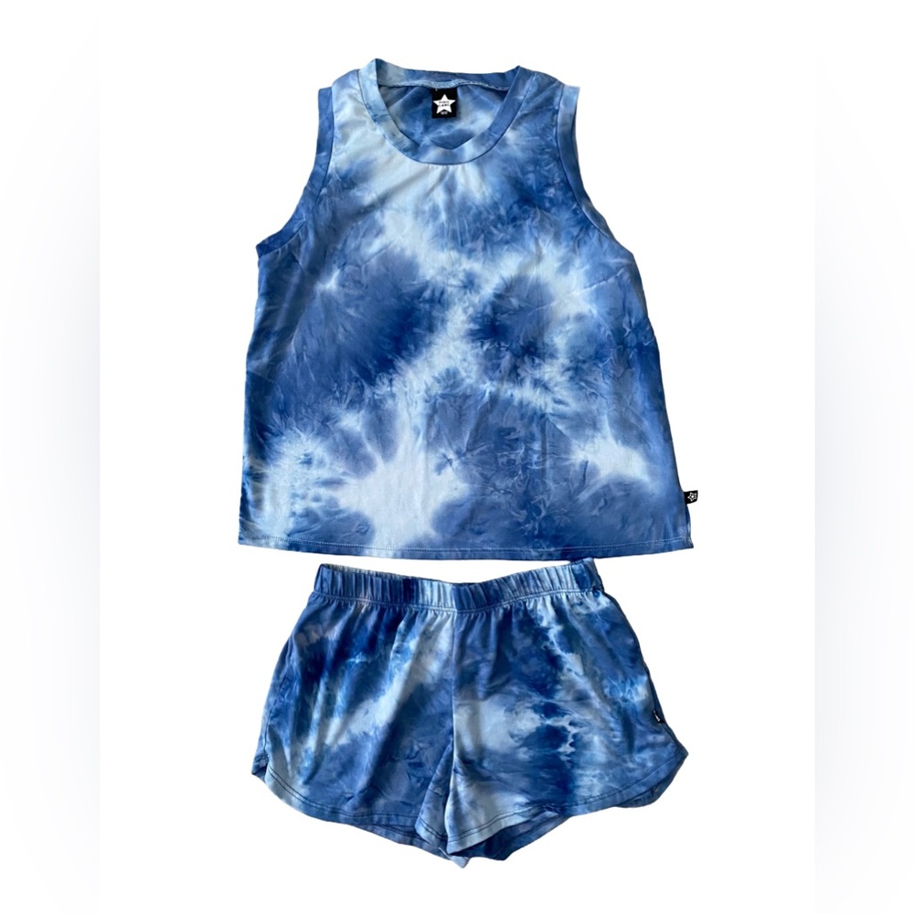 Pixie Lane Girls Soft Tie Dye Tank Top & Shorts Set  Blue Size 11/12